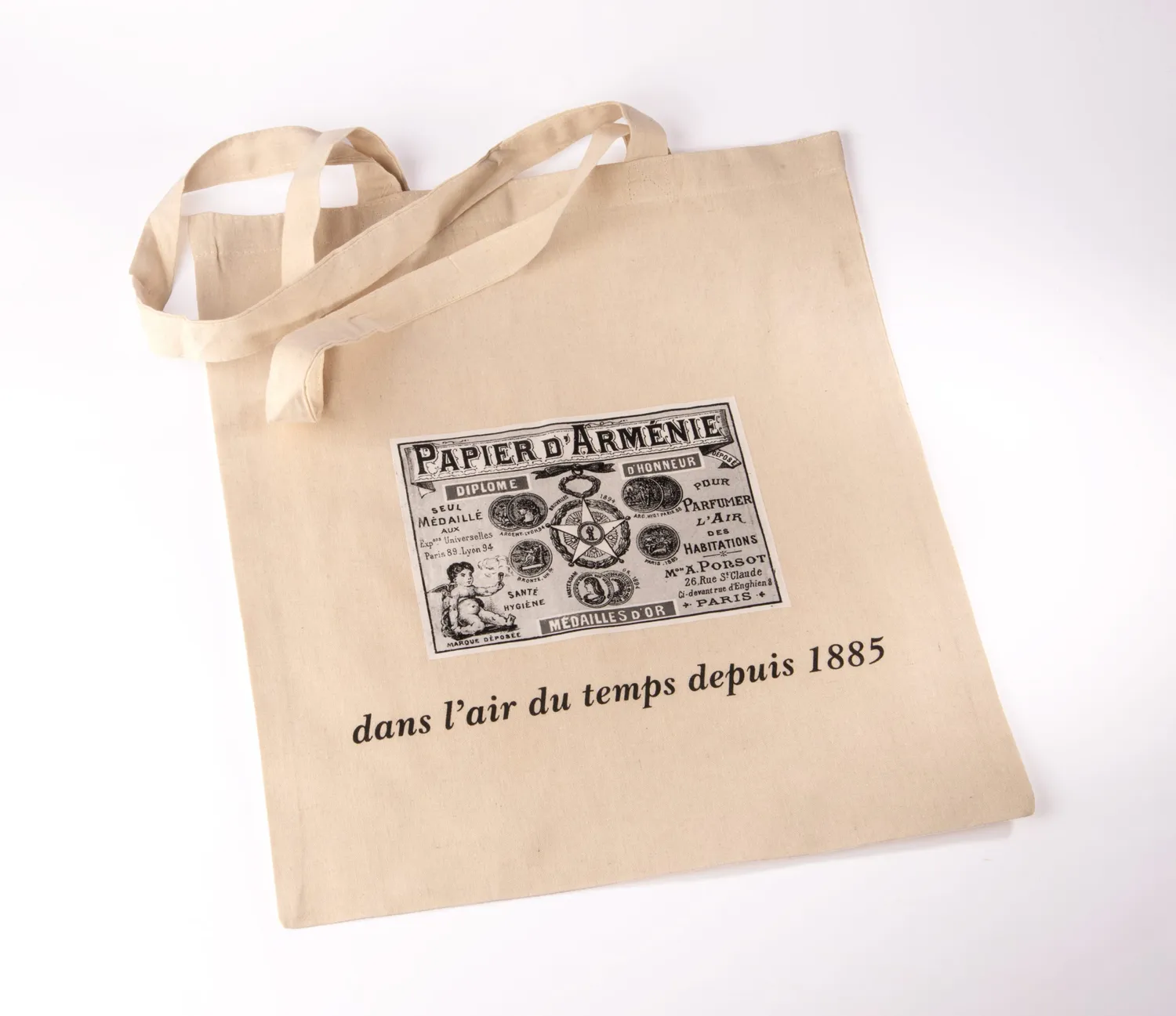 Papier d'Arménie 1900 tote bag sac coton 41,5 cm