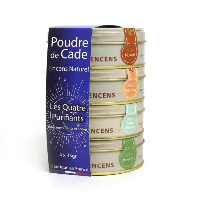 Ambiance Cade Les Quatre Purifiants poudre d'encens 4x35g boisée