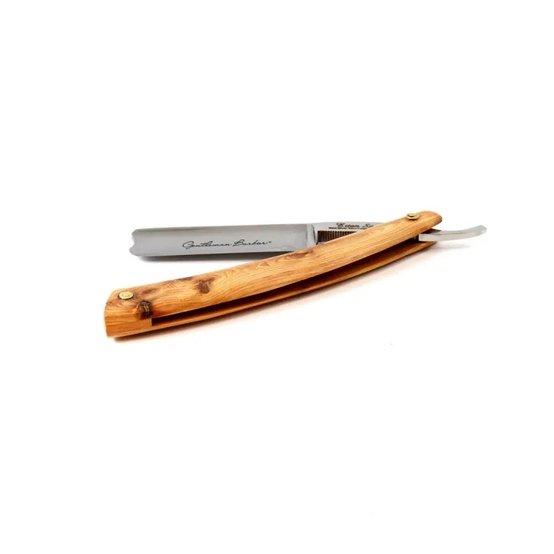 Gentleman Barbier 5/8ème Bois de Cade coupe-choux acier carbone