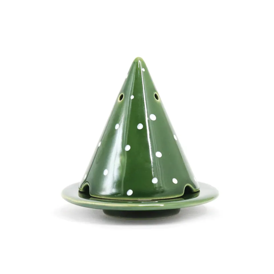 Ambiance Cade Merlin Pois Blanc Verte diffuseur encens 12 cm