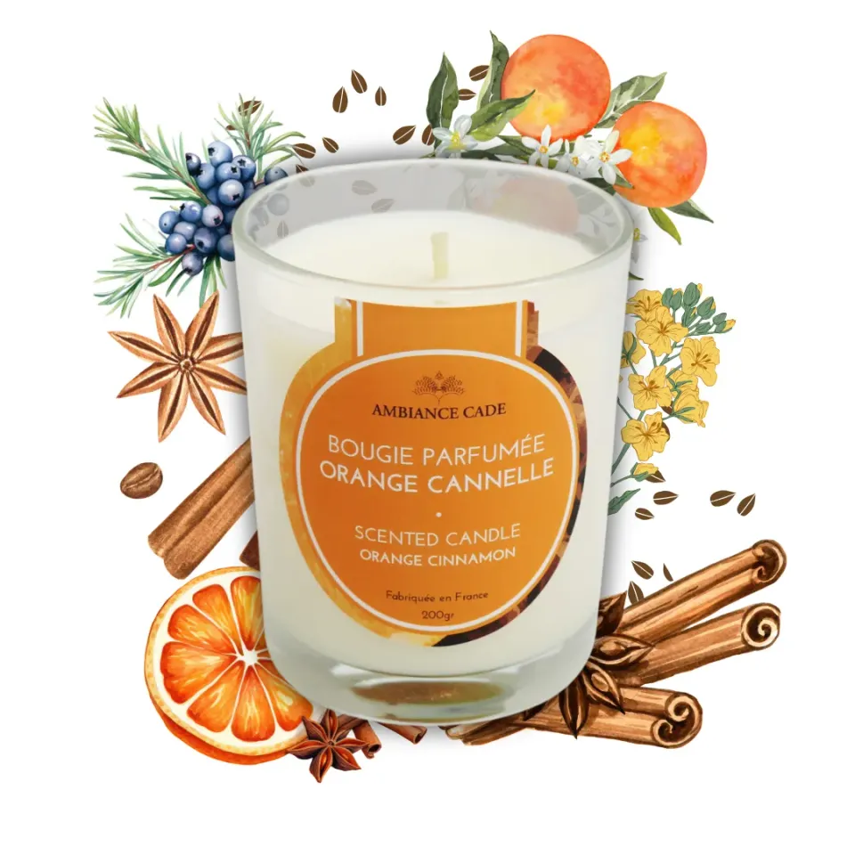 Ambiance Cade bougie parfumée orange-cannelle 180g 40h